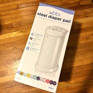 NIB ubbi steel diaper pail - White